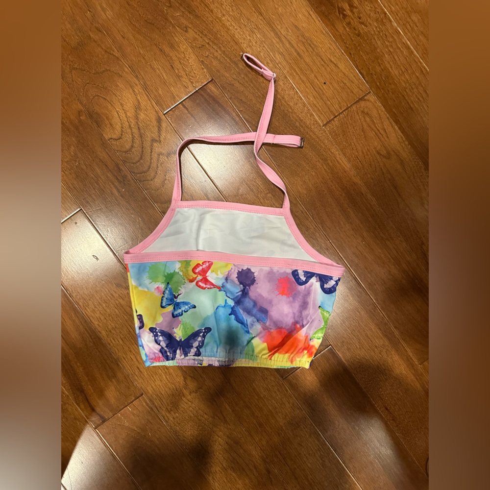 Colorful Butterfly Kids Bikini Top
